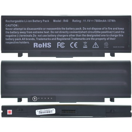 Аккумулятор / 11,1V / 7800mAh / 87Wh (HC) для Samsung R40 (NP-R40K00D/SER)