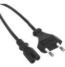 Сетевой шнур, кабель блока питания: IEC C7 - CEE 7/16 (2pin), для компьютеров, ноутбуков, мониторов и др. длиной 1m, евровилка, 2x0,75