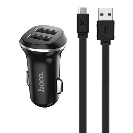 Зарядка АЗУ - 2 х USB / 5V 2,1A + кабель MicroUSB черный для Sony Xperia Tablet Z SGP351