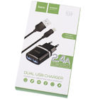 Зарядка USBх2 / 5V 2,4A + кабель Lightning черный для Apple iPhone 12 Pro (A2406)