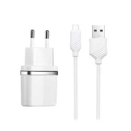 Зарядка USB / 5V 1A + кабель MicroUSB белый для Senseit E400