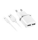 Зарядка USBх2 / 5V 2,4A + кабель Lightning белый для Apple iPhone 14 (A2882)