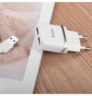 Зарядка USBх2 / 5V 2,4A + кабель Lightning белый для Apple iPhone 14 Plus (A2885)