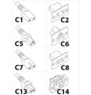Сетевой шнур IEC C13 - CEE 7/7 / 1m 16A 3x1,5мм угловая вилка