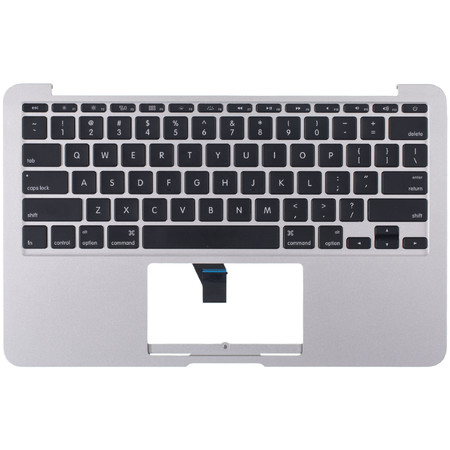 Клавиатура черная (Топкейс серебристый) для MacBook Air 11" A1370 (EMC 2393) Late 2010