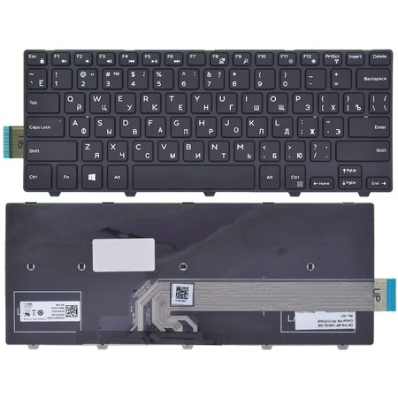 Клавиатура черная с черной рамкой для Dell Inspiron 14 (7447)