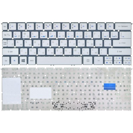 Клавиатура для Acer Aspire S7-391 серебристая без рамки