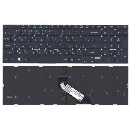 Клавиатура черная без рамки с подсветкой для Acer Extensa 2510G