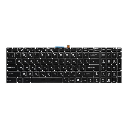 Клавиатура черная c белой подсветкой для MSI GS72 6QE Stealth Pro (MS-1755)