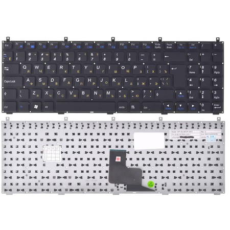 Клавиатура для Clevo W765SUN черная без рамки (Вертикальный Enter)