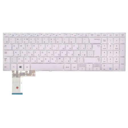 Клавиатура белая без рамки (Вертикальный Enter) для Samsung ATIV Book 4 NP450R5E-X01