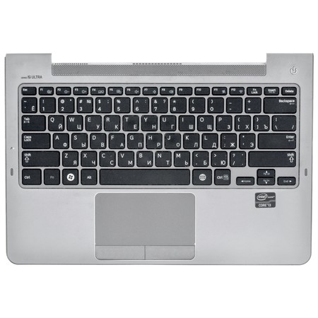 Клавиатура черная (Топкейс серебристый) для Samsung NP535U3C-A04