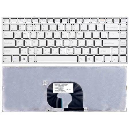 Клавиатура белая с серебристой рамкой для Sony VAIO VPCY21M1R/G