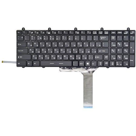Клавиатура черная с черной рамкой с подсветкой для MSI GE70 2OC (MS-1757)