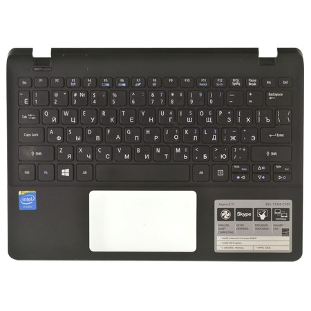 Клавиатура для Acer Aspire ES1-111m черная (Топкейс черный)