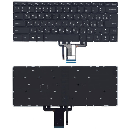 Клавиатура черная без рамки с подсветкой для Lenovo ideapad 510S-14ISK