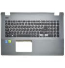 Клавиатура для Acer Aspire E5-771 черная (Топкейс серебристый)