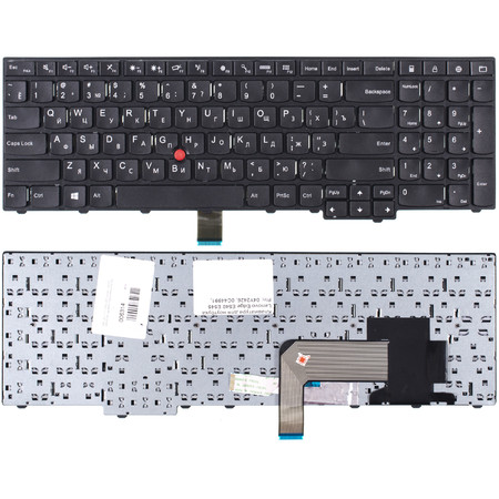 Клавиатура черная с черной рамкой (Горизонтальный Enter) для Lenovo ThinkPad Edge E545
