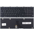 Клавиатура черная с черной рамкой с подсветкой для DEXP Ares E102 w350ssq