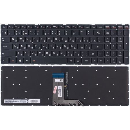 Клавиатура черная без рамки с подсветкой для Lenovo ideapad Y700-17ISK