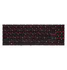 Клавиатура черно-красная без рамки c красной подсветкой для MSI Bravo 15 B5DD