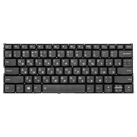 Клавиатура для Lenovo Yoga 530-14ARR, 530-14IKB серая с подсветкой 
