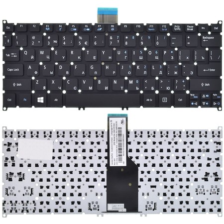 Клавиатура для Acer Aspire S3-371 черная без рамки