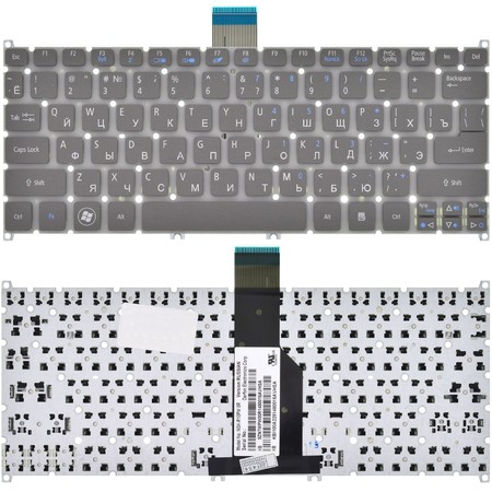 Клавиатура серая без рамки для Acer Aspire S3-371