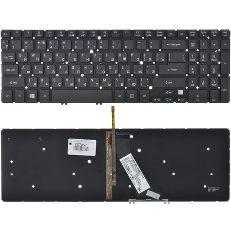 Клавиатура черная без рамки с подсветкой для Acer Aspire M3-581T