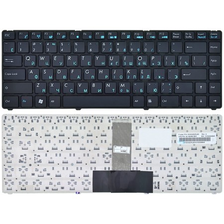 Клавиатура для Asus U20 черная с черной рамкой