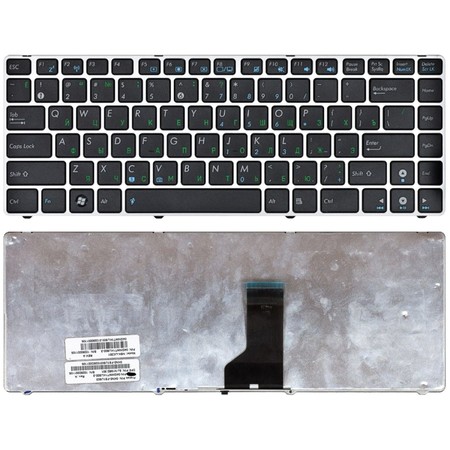 Клавиатура черная с серебристой рамкой для Asus K42