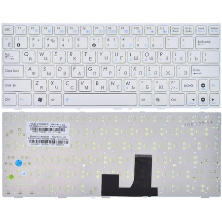 Клавиатура белая с белой рамкой для Asus Eee PC 1001HA