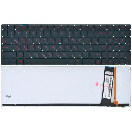Клавиатура для Asus N56 черная без рамки с подсветкой
