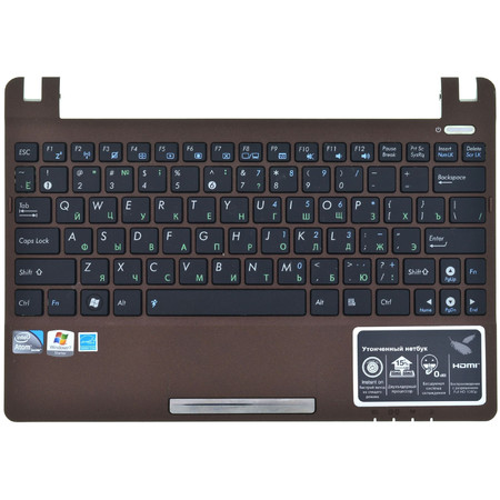 Клавиатура для Asus Eee PC X101 черная (Топкейс коричневый)