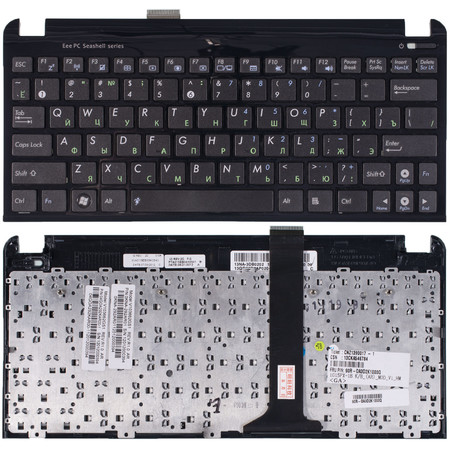 Клавиатура черная с черной рамкой для Asus Eee PC 1011CX