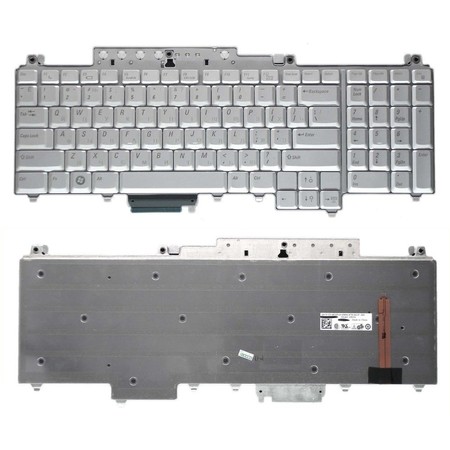 Клавиатура серебристая с подсветкой для Dell Inspiron 1721 (PP22X)