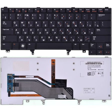 Клавиатура черная с подсветкой (Управление мышью) для Dell Latitude E5420