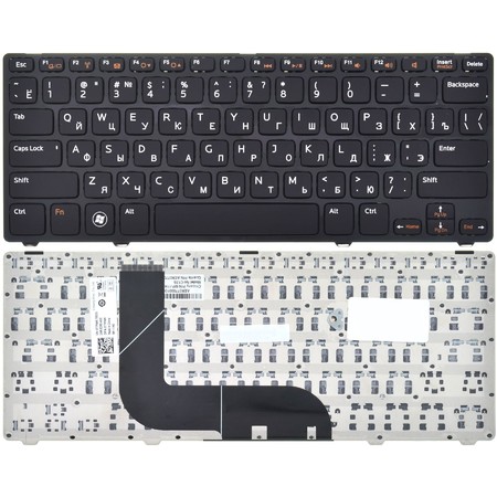 Клавиатура для Dell Inspiron 13Z 5323 черная с черной рамкой