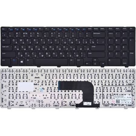 Клавиатура для Dell Inspiron 17 (3721) черная с черной рамкой