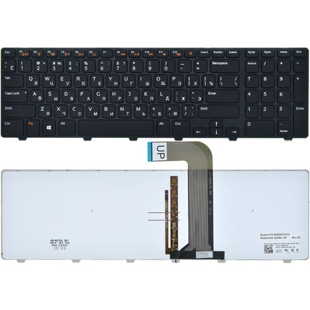 Клавиатура черная с черной рамкой с подсветкой для Dell Inspiron 17R (5720)