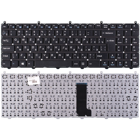 Клавиатура черная без рамки для Clevo W650SR