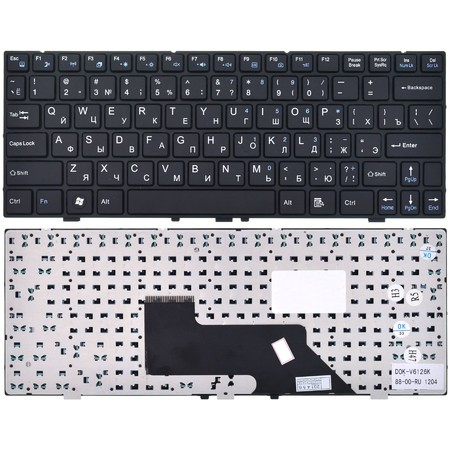 Клавиатура черная с черной рамкой для DNS Mini (0155930) M116CC