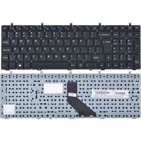 Клавиатура черная без рамки для Clevo W670SJQ