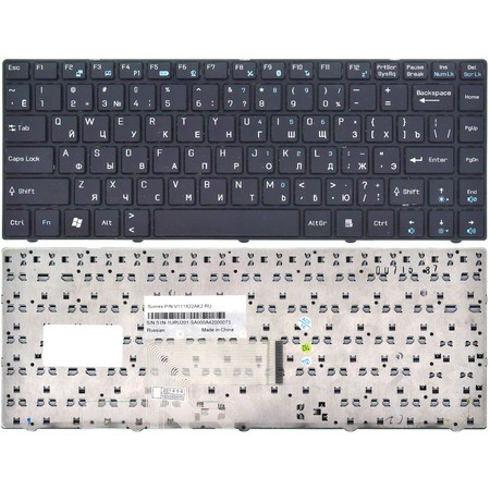 Клавиатура черная с черной рамкой для MSI X-Slim 320 (ms-1351)