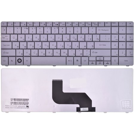 Клавиатура серебристая для Packard Bell EasyNote TJ67