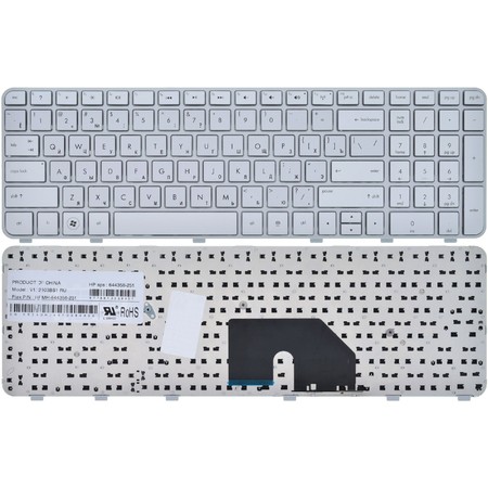 Клавиатура серебристая с серебристой рамкой для HP Pavilion dv6-6b02sr