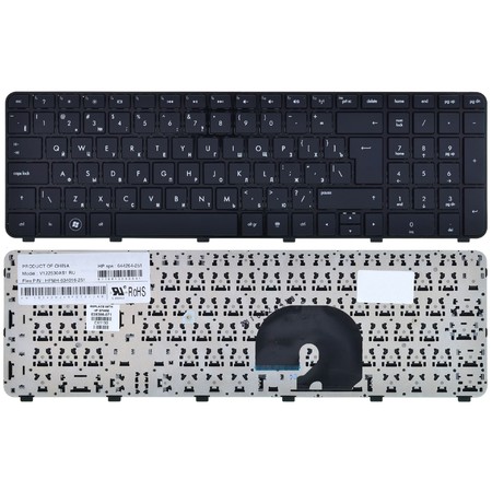 Клавиатура черная с черной рамкой для HP Pavilion dv7-6000