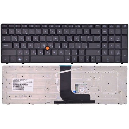 Клавиатура черная с черной рамкой (Управление мышью) для HP EliteBook 8560w Mobile Workstation
