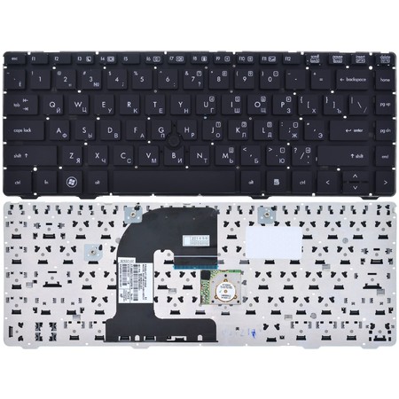 Клавиатура черная без рамки (Управление мышью) для HP EliteBook 8460p