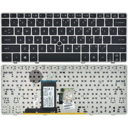 Клавиатура черная с серой рамкой Английская раскладка для HP EliteBook 2560p